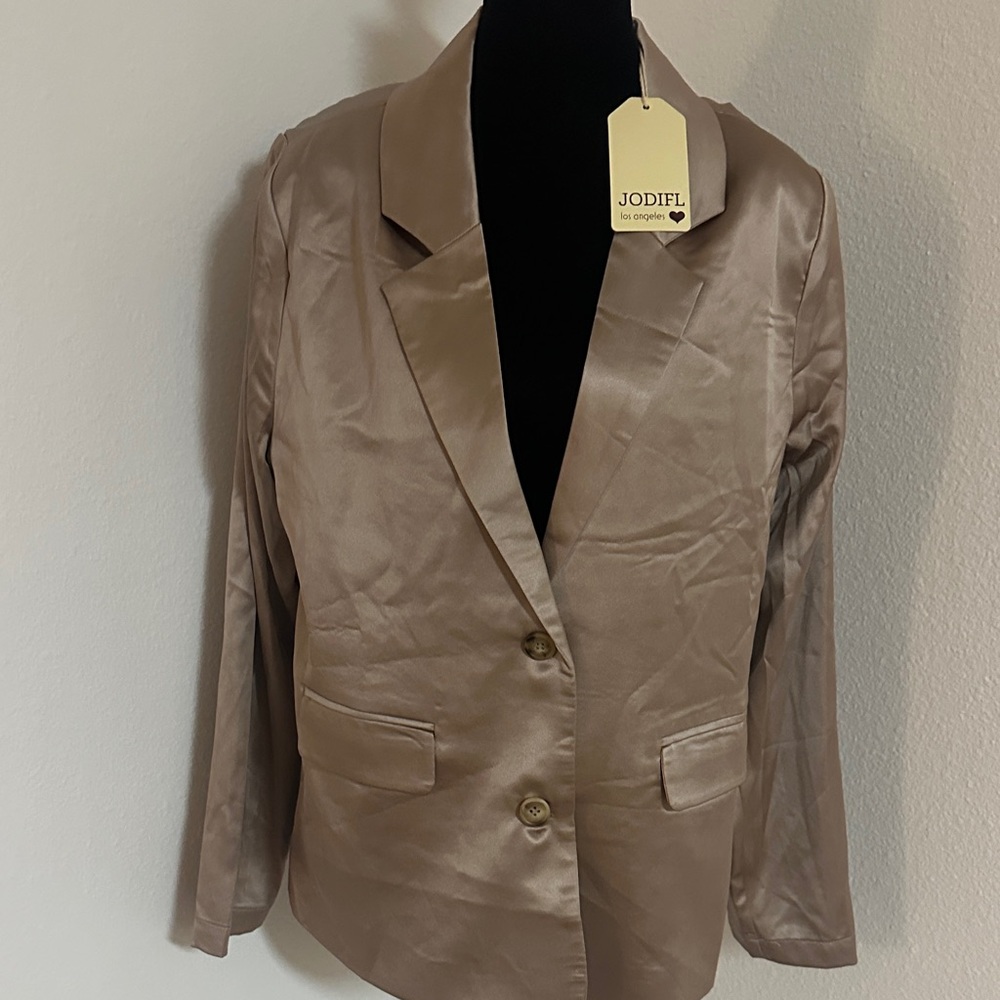 JODIFL Satin Finish Blazer in Taupe